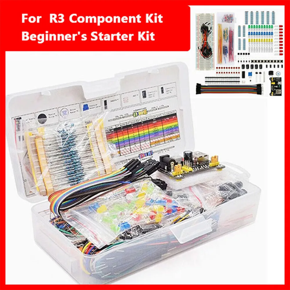 830Pcs Arduino UNO Starter Kit Solderless Breadboard DIY Electronic Components Set with 830 Tie-Points for Beginners