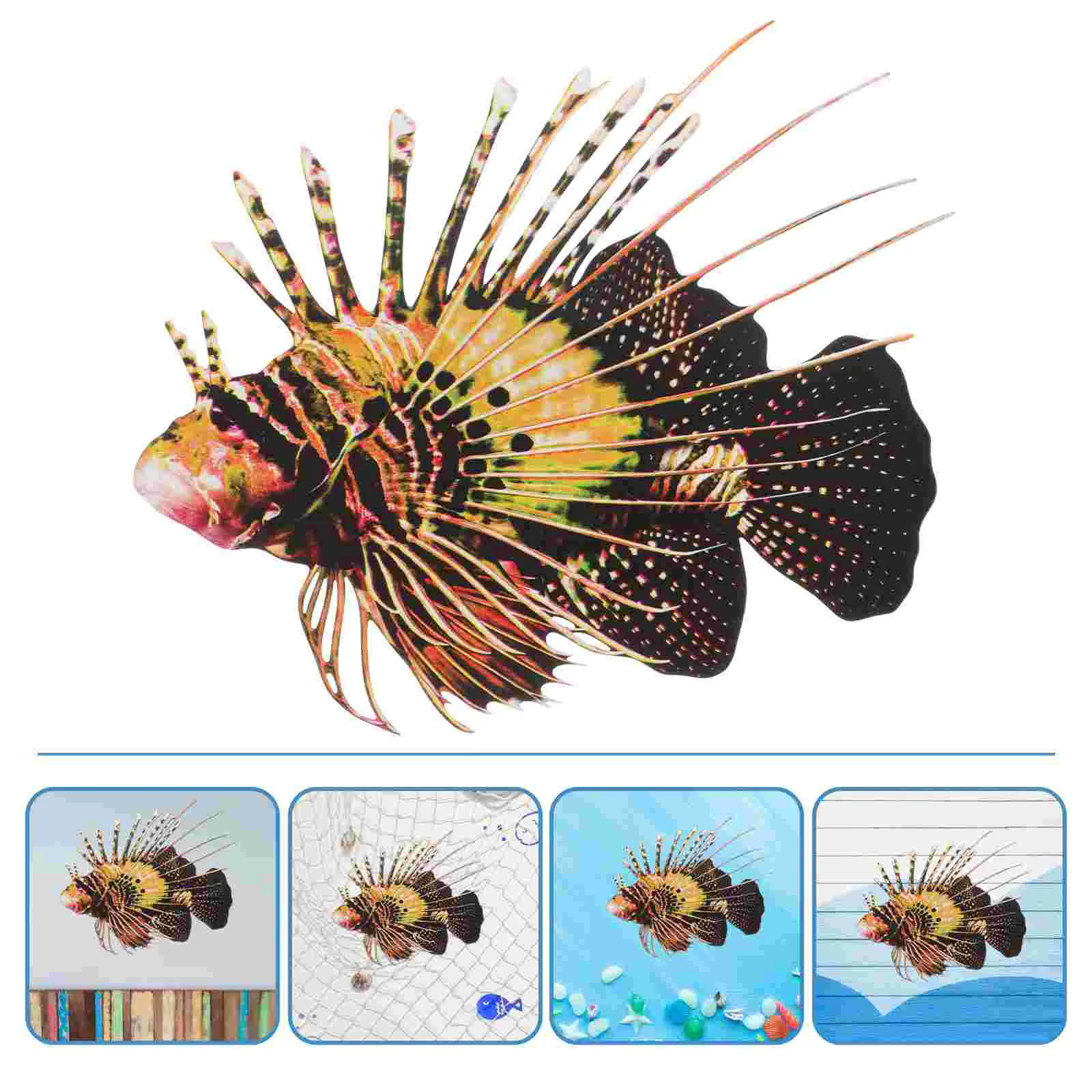 

Sea ​​animal Wall Hanging Fish Tank Decorations Artificial Aquarium with Moving Mechanical Metal Garden for Home Coastal