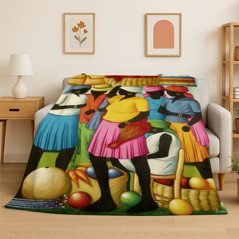 Africa Ethiopian Art Tradition Custom Flannel Blanket Soft Throw Blanket for Bedroom Living Room Bed Travel Camping Picnic Cover