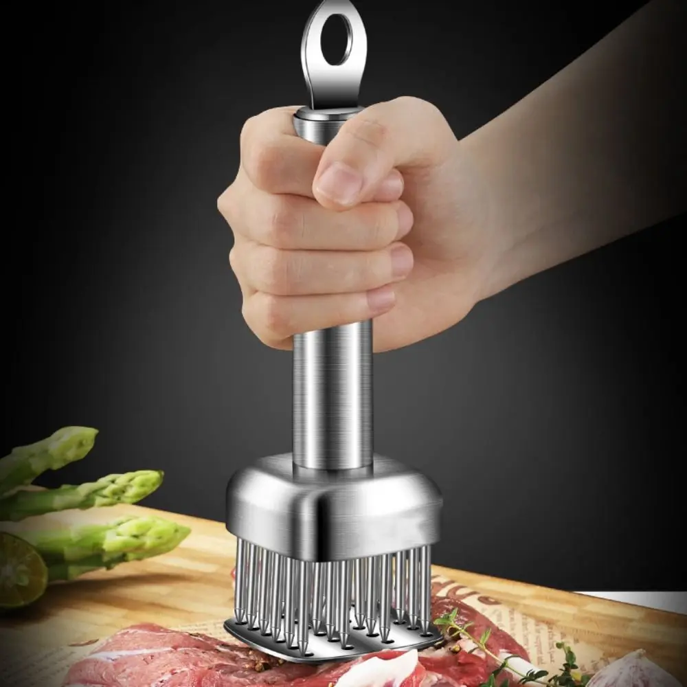 

304 Stainless Steel Tender Meat Needle Rust-proof Professional Steak Hammer Rebound Design Meat Loosening Needle Pork Chop