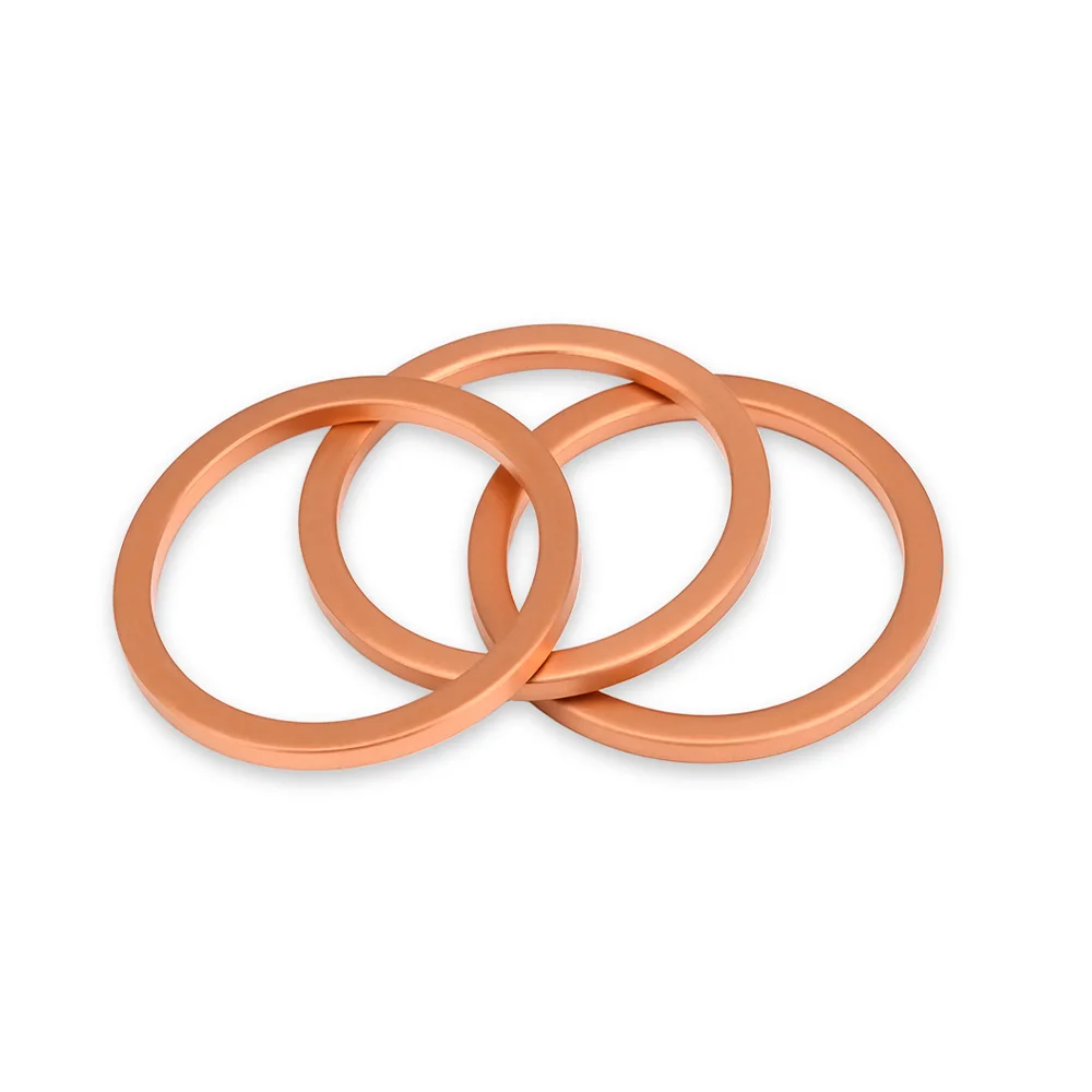 Junta de arandela de cobre, tapones de aceite de cobre puro sólido, junta tórica, tapones de sumidero de motocicleta, espaciadores de sellado planos, 10/20/30 Uds.