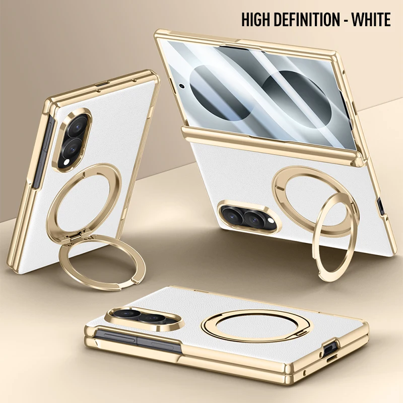 360 Rotating Magnetic Kickstand Skin Feel Shell Film Integrated Case For Samsung Z Fold 8 Wide Shockproof For Magsafe Slim Cover