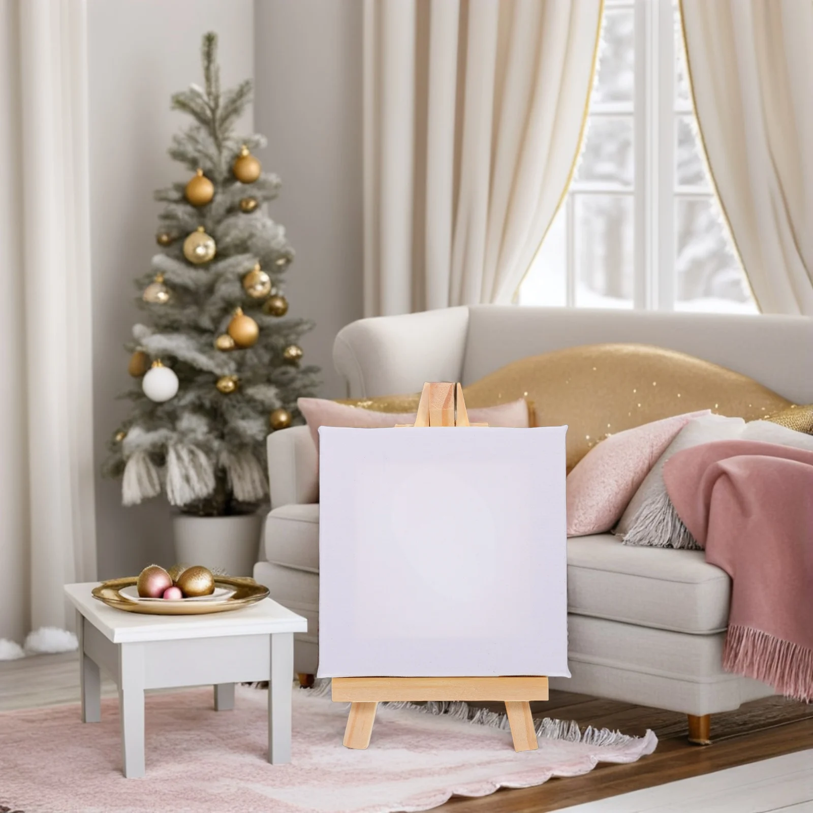 

18 Sets Wooden Easel Mini Canvas Delicate Painting Frame Triangle Stand Multi Function Decorative Art Supplies