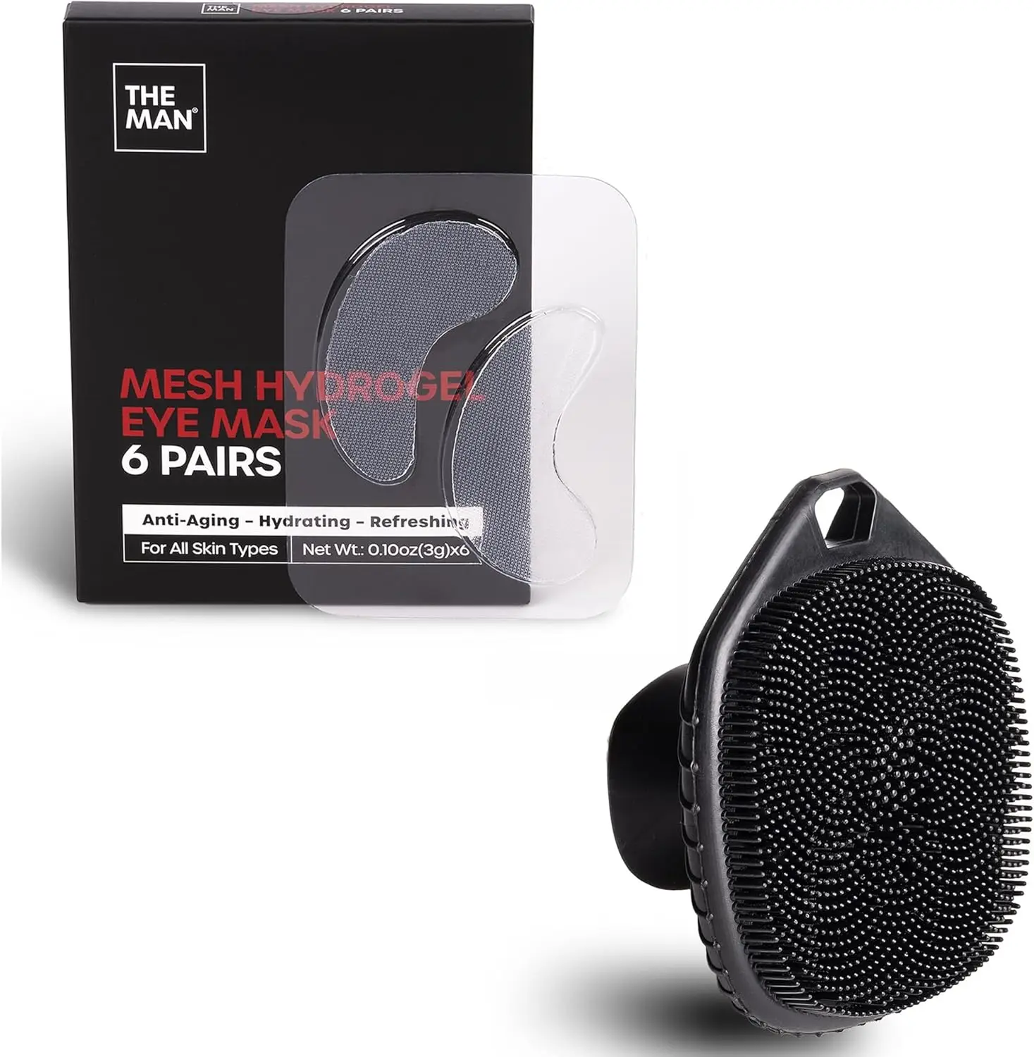 Silicone Face Scrubber and Manual Facial Cleansing Brush with Eye Mask for Gentle Exfoliation