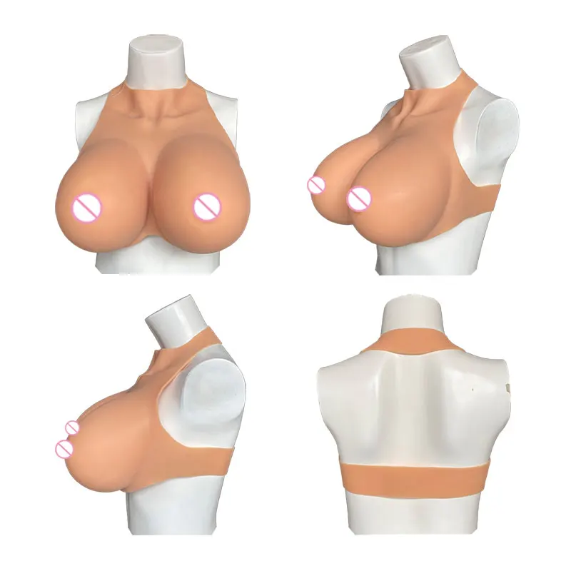 Silicone Breast Forms for Men - Large Cup Fake Boobs for Crossdressers Transgender Drag Queen Cosplay Plump Soft Shake