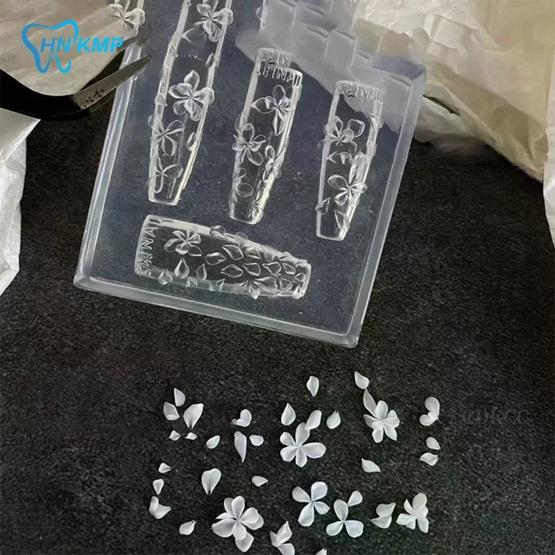 3D Flowers Nail Mold DIY Silicone Nail Tools Lily Flower Petal Nail Design Resin Molds Nail Art Carving Template