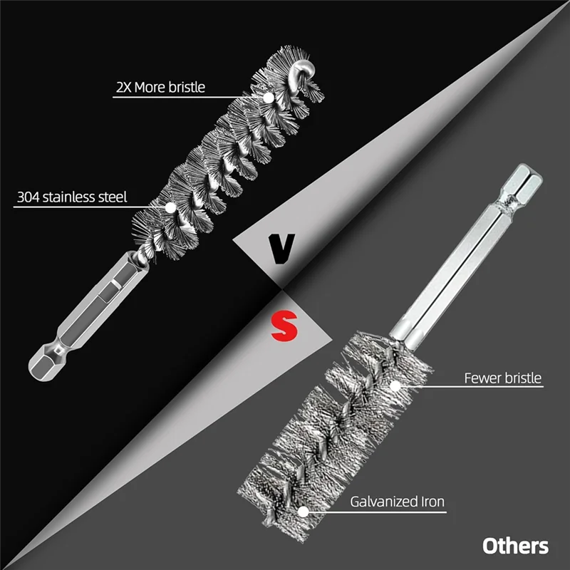 

A84E-12 шт. щетки из нержавеющей стали, проволочная щетка из нержавеющей стали, абразивная дрель, проволочная щетка с шестигранным хвостовиком 1/4 дюйма