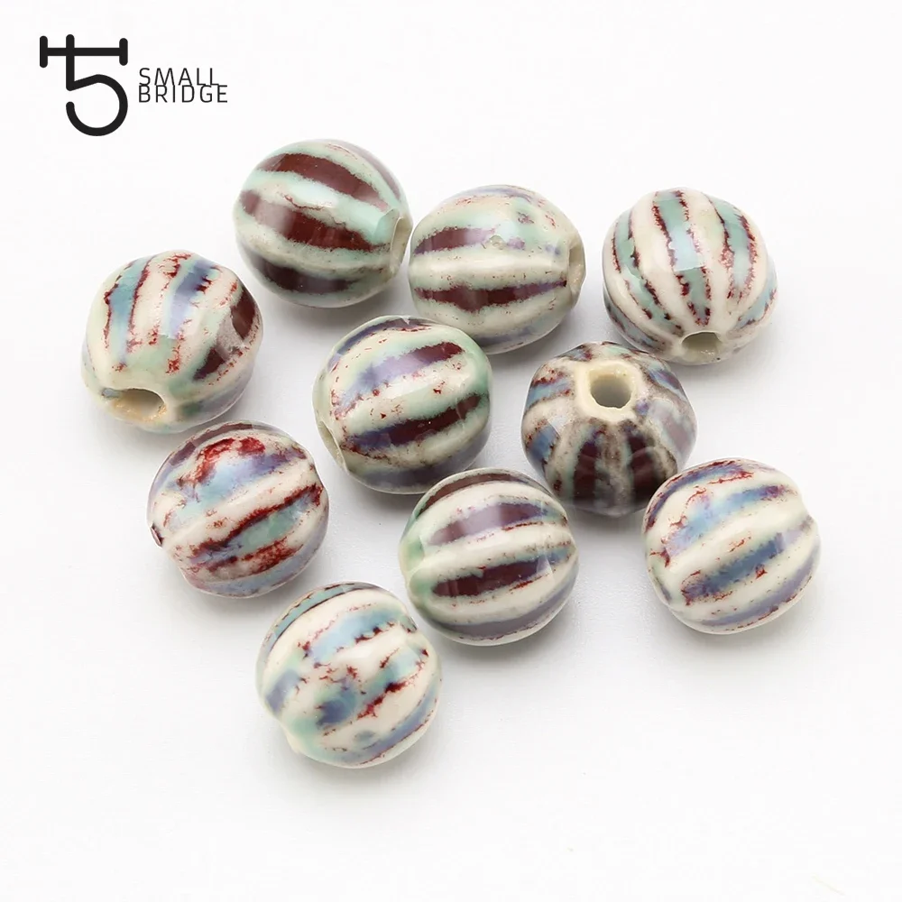 12mm France handmade ceramic beads for jewelry making ceramic beads charm lampwork round beads wholesale U610