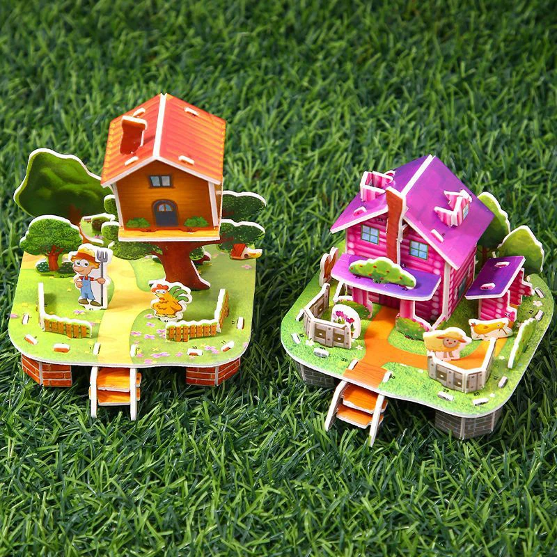 【BS】1 Stück Geschenke für Kinder 3D Dreidimensionales Bau-Puzzle-Modell Spielzeug DIY Handgemachtes Papier-Puzzle Lernspielzeug