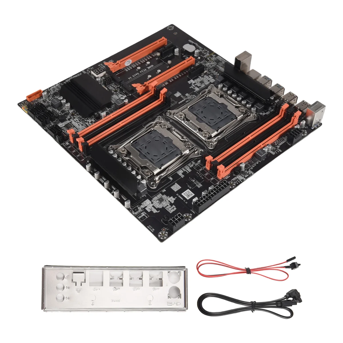 

Материнская плата X99 с двумя слотами процессора + кабель SATA + кабель переключателя + перегородка LGA 2011