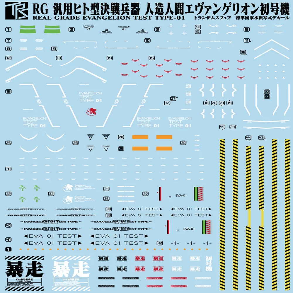 IN STOCK Special Water Sticker Upgrade Kits for Three Red RG 1:144 EVA-01 DX Transport Platform GD Sticker Figure Accessories