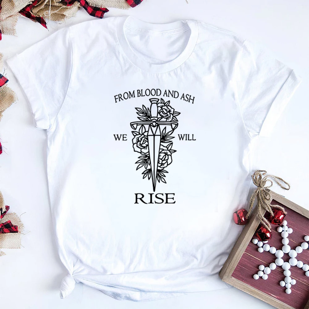 FBAA Red Pearl Shirt From Blood and Ash We Will Rise Tshirt JLA Casteel Da\'Neer Poppy Balfour Bookish Merch Book Lover Tops Gift