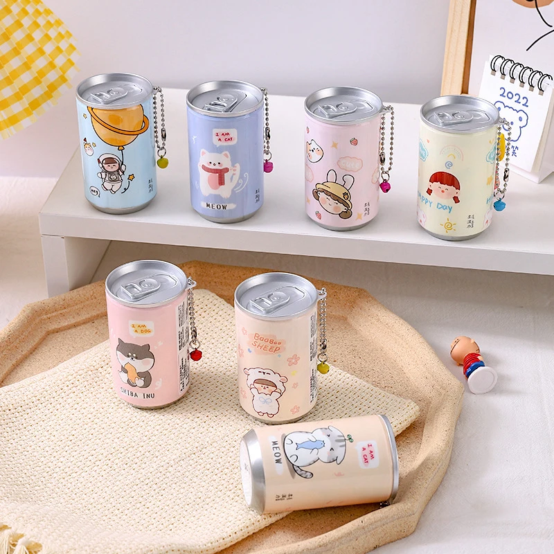 1Box Canned Wet Wipes Portable Children Barreled Cans 30 Sheets Cleaning Cloths Creative Cartoon Chain Cute Small Bell