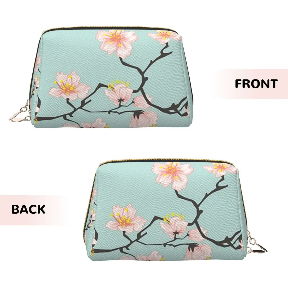 Sakura Cherry Blossom Japanese Flowers Women Cosmetic Bag Travel Makeup Organizer Pouch Toiletry Storage Dopp Kit Box