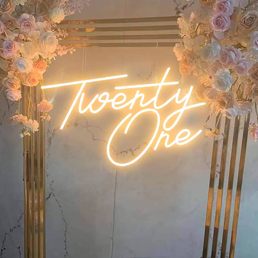 

Twenty One Neon Sign Custom,21 Year Old Birthday Decor, LED Light Sign For Happy Birthday Party,Room Yard Home Wall Decor Art