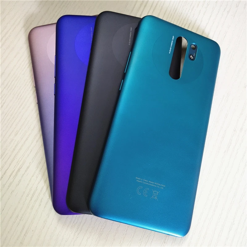 New For Xiaomi Redmi 9 Back Battery Cover Rear Housing Door Case With Power Volume Buttons Replace For Redmi9 Battery Cover