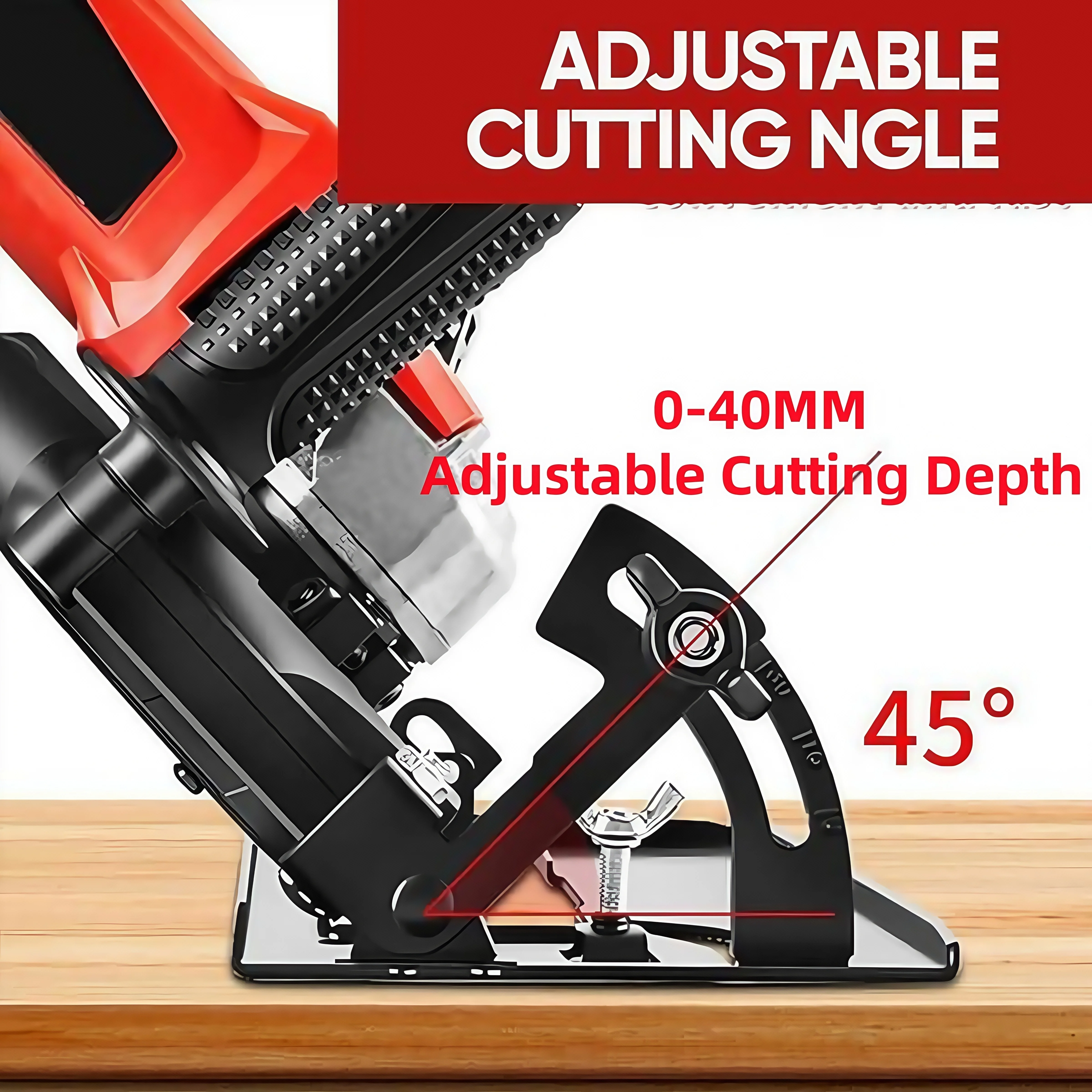 حامل طاحونة الزاوية 45 °   ملحقات طاحونة زاوية قابلة للتعديل، قطع وحز آمن، متعددة الوظائف غير قابلة للانزلاق، مريحة