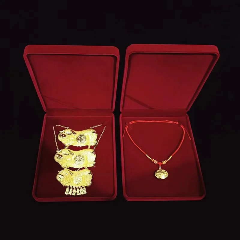 Jewelry Storage Display Case Velvet Necklace Chain Gift Box