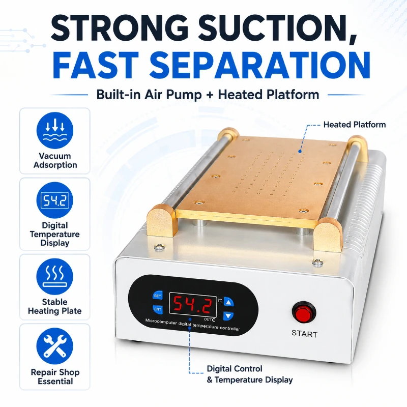 948D Digital Display   Machine Built-in Vacuum Pump Preheating Workbench for Mobile LCD Touch Screen Disassembly Repair Machine