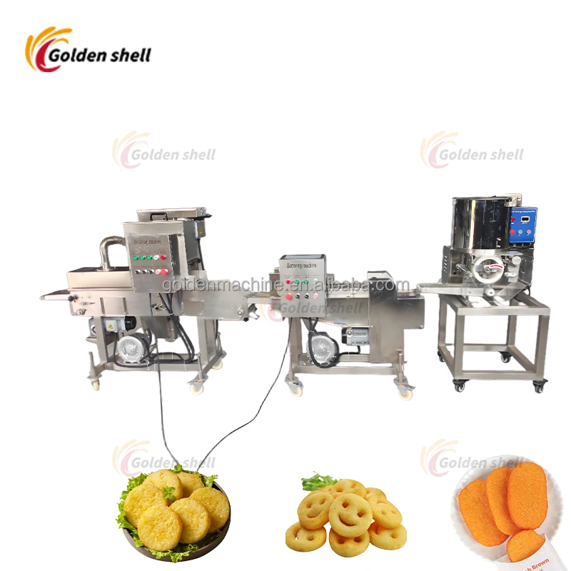 High Quality Stainless Steel Automatic Meat Patty Breading And Coating Production Line
