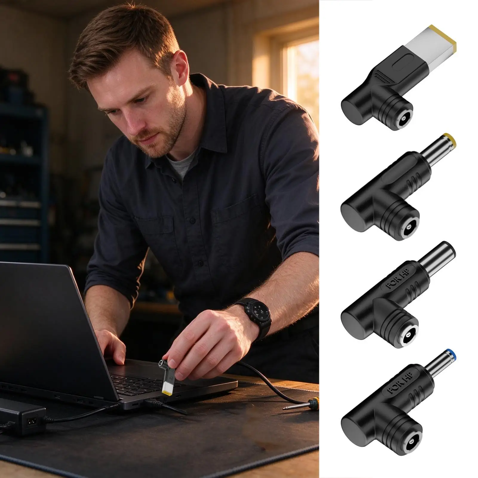 DC Power Connector Adapters 240W Right Angle Charger Connection 240W DC Converter Adapter For Women Men Adults Home Office