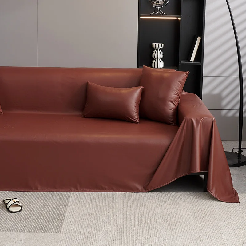Faux Sheepskin Waterproof Sofa Cover Full Cover Solid Stain Resistant Sofa Towel Anti Cat Scratch Non-Hair Home Decor