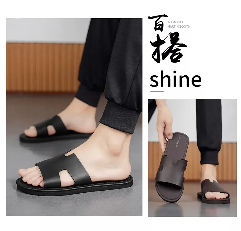 Men's One Strap Roman Sandals Slippers, Cross Border Fashion Casual Slides Plus Size Large Size Outdoor Shoes