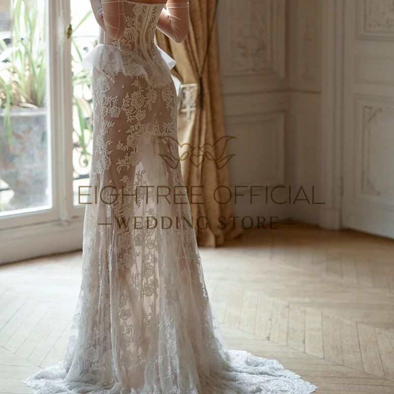Eighttre elegante abito da sposa lungo con applicazioni in pizzo per le donne Sweetheart Boho abiti da sposa a sirena abiti da sposa personalizzati