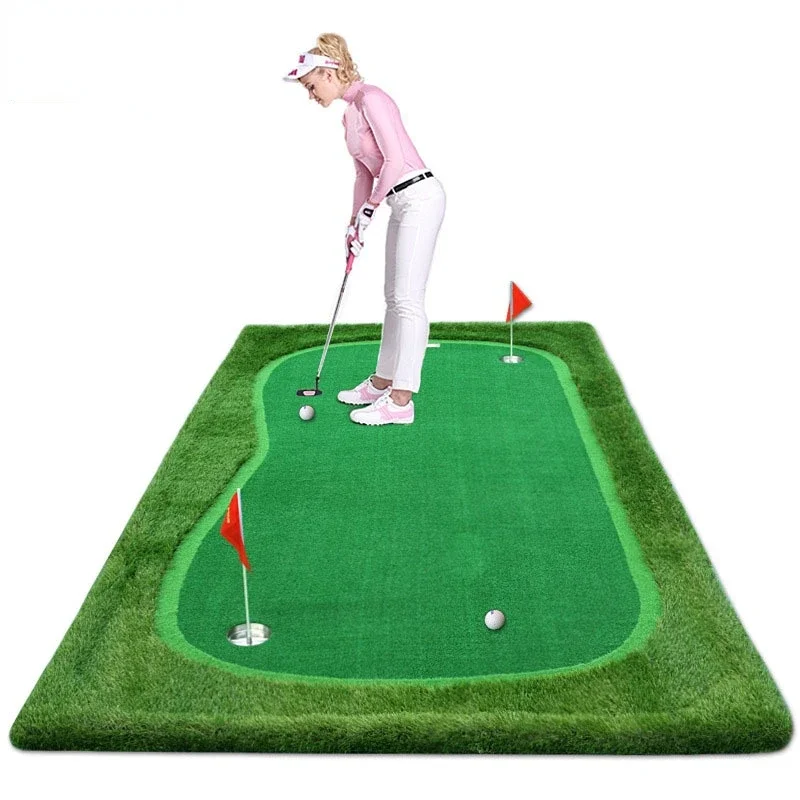 PGM 3 Holes Indoor Golf Putting Green 100x300cm Indoor Outdoor Training Putter Mat Practice Putting Green for Home Use GL006