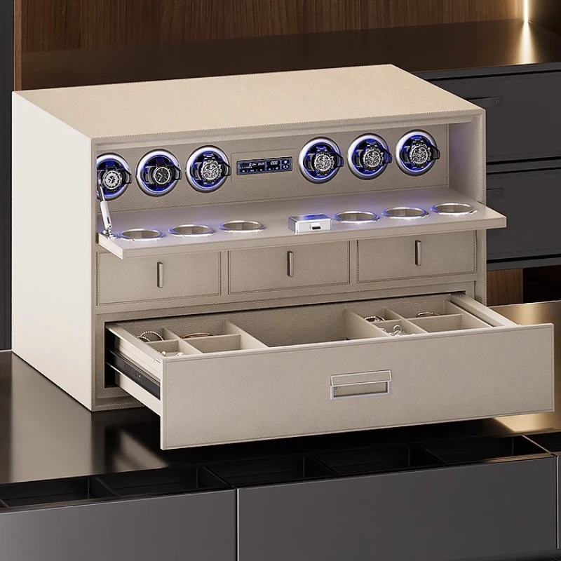 

Wardrobe leather smart anti-theft watch shaker password drawer integrated safe fingerprint home