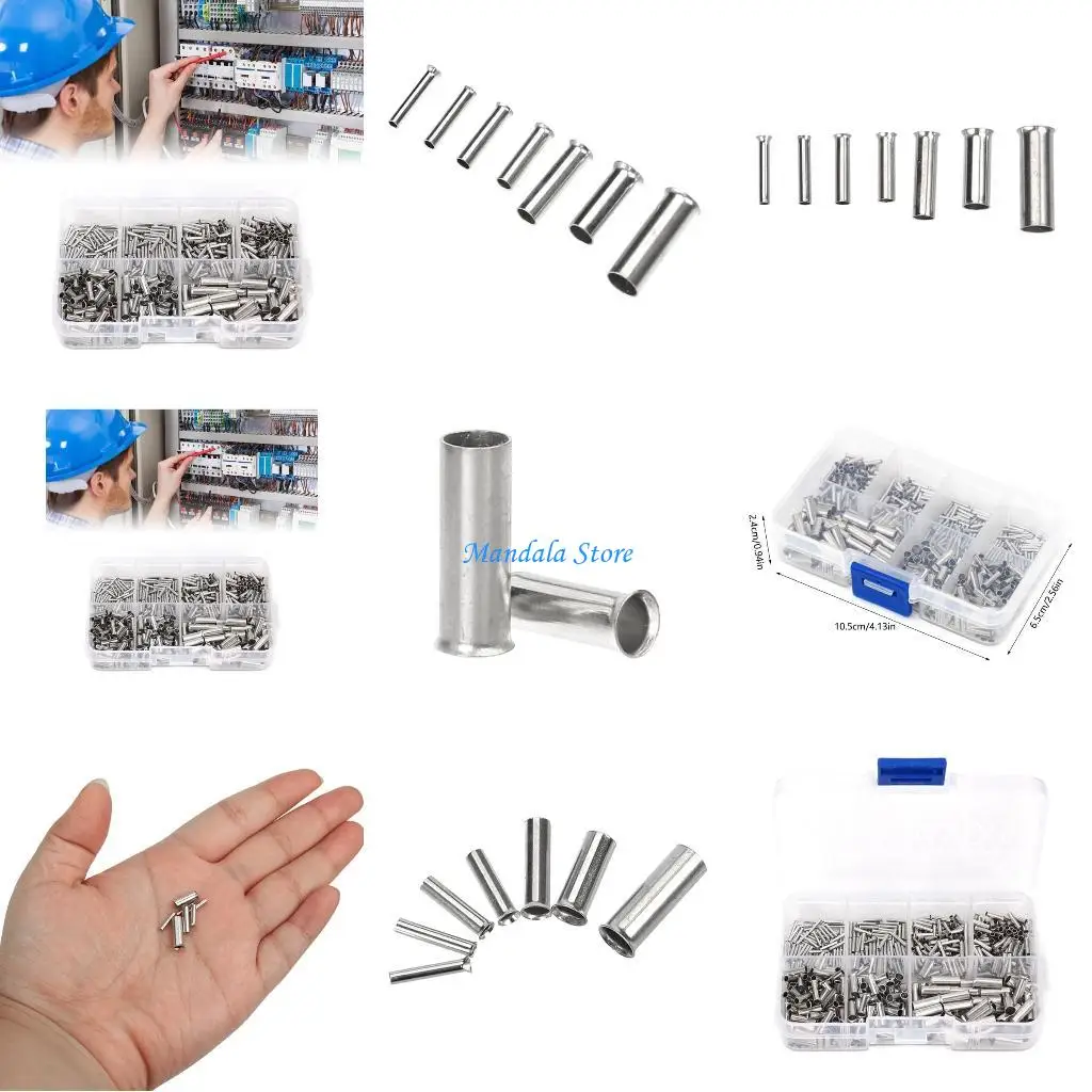 U2JC Ferrule Crimp Cord Pin End Terminals Connectors Crimp Terminals Butt Connectors