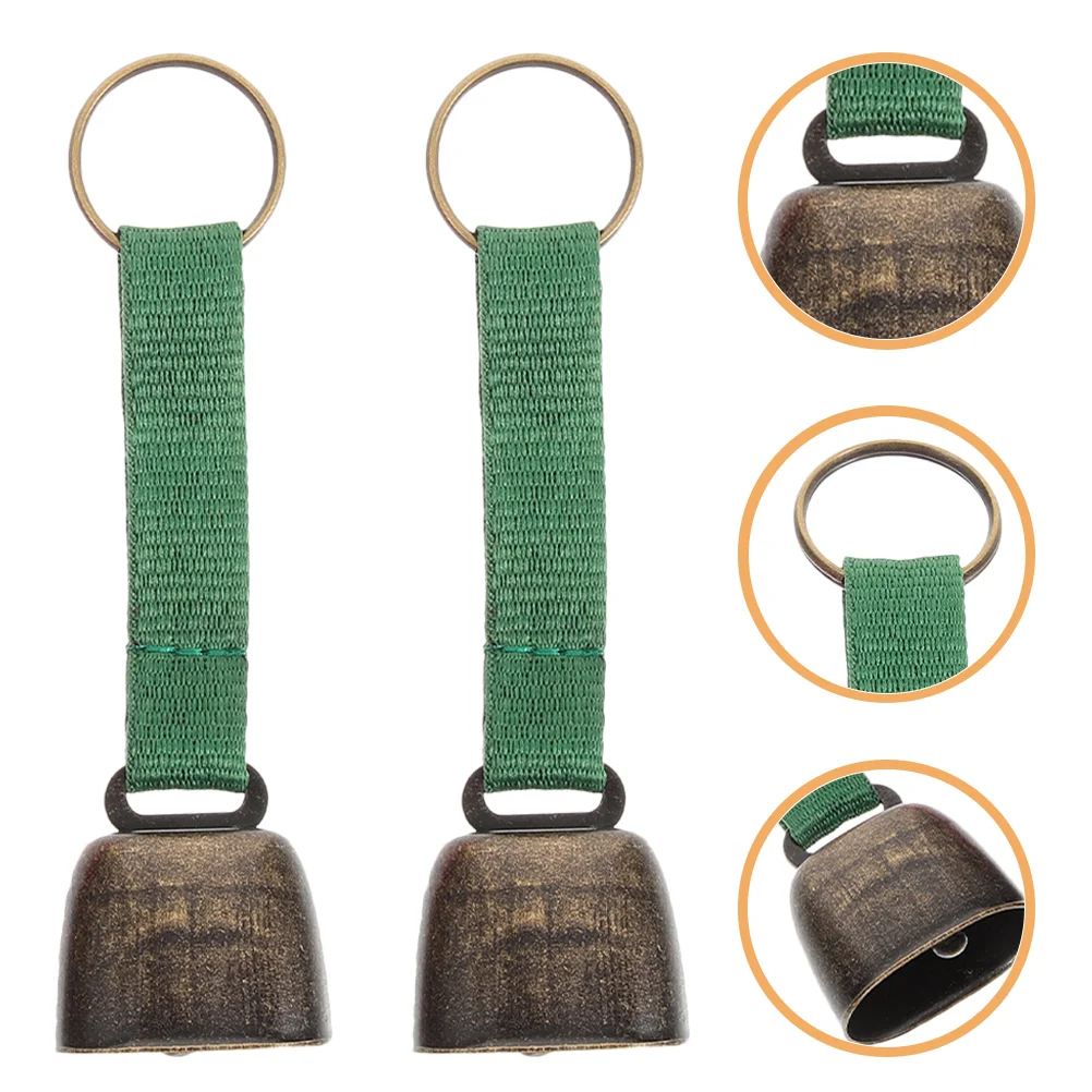 2 Pcs Outdoor Camping Bell Metal Accessories Hiking Bells for Bear Iron Traveling