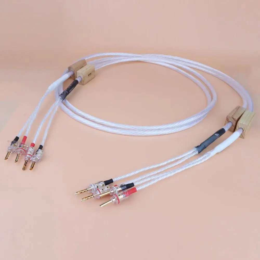 

HiFi Audio Speaker Cable Reference Speaker Cables with Gold Plated Z Type Banana Plug/Y Spade Plug Loudspeaker Cable