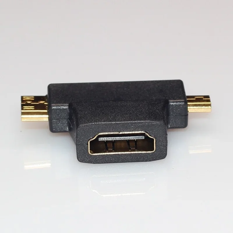 Mini/Micro/HDMI-compatible 2 In 1 Adapter Male ToFemale Connector Extender HDMI-compatible Cable  Extension Adapter Converter