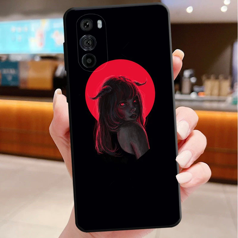 

Phone Case For Motorola Edge 50 40 Pro 60 50 40 30 Ultra Neo Fusion Moto G85 G72 G53 G54 G84 G13 G32 Sexy Devil Woman