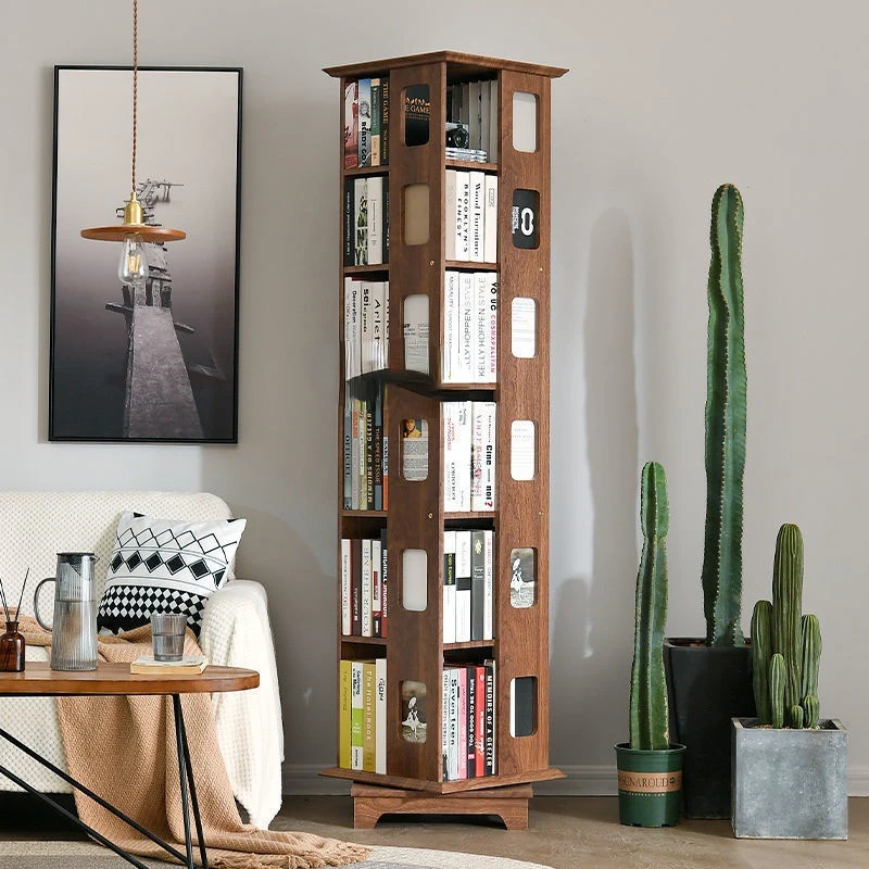 

Rotating bookshelves floor-to-ceiling, creative and simple, student bookshelves, bookcases, space-saving, small shelves,