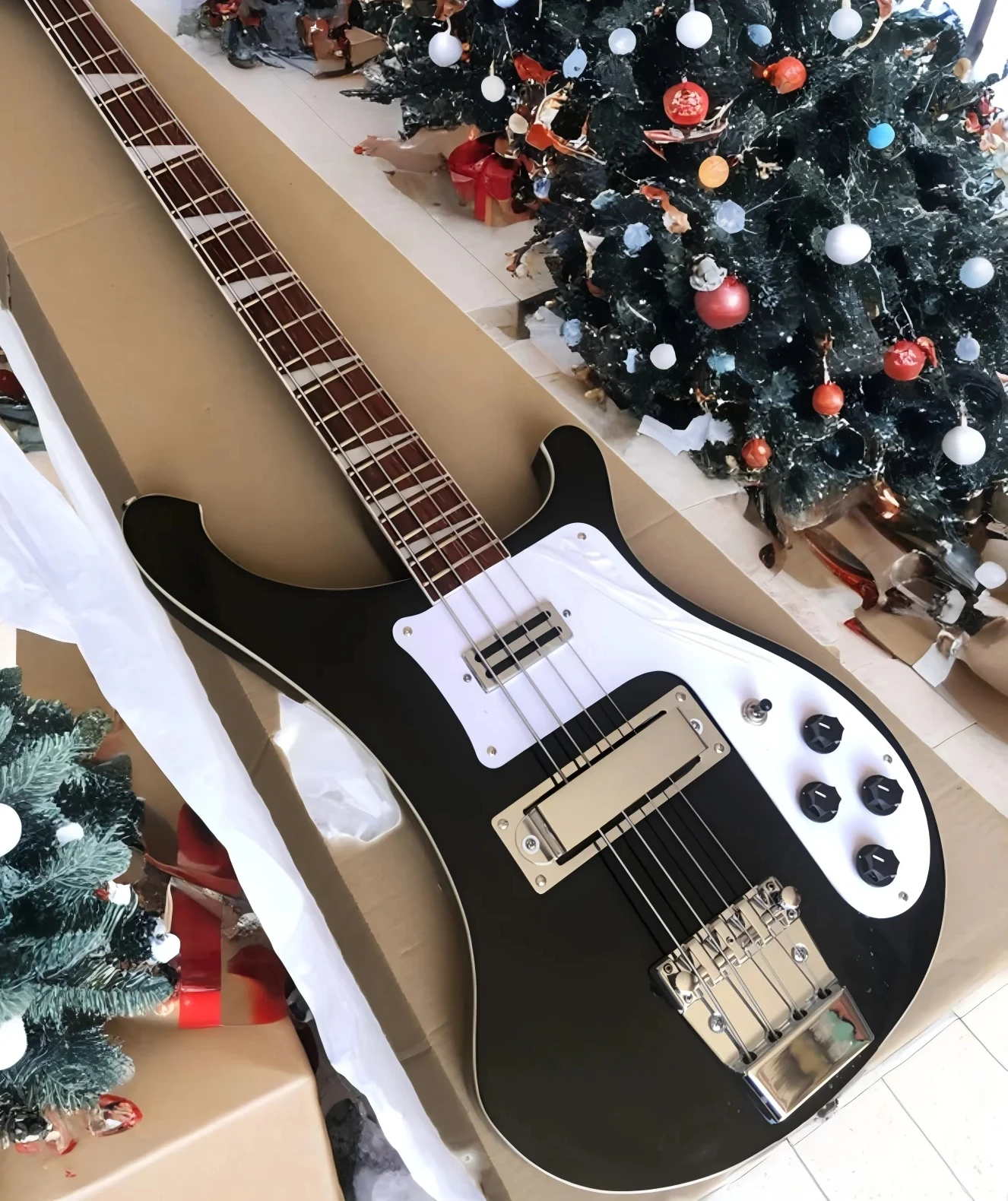 

2026 new In Stock Rick 4003 Bass Guitar Black Color Chrome Hardware High Quality Guitarra