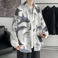 Autumnlong Men's Loose-fit Trendy Hong Kong Style Shirt Korean Version Fashion Versatile Top Jacket Casual Scene