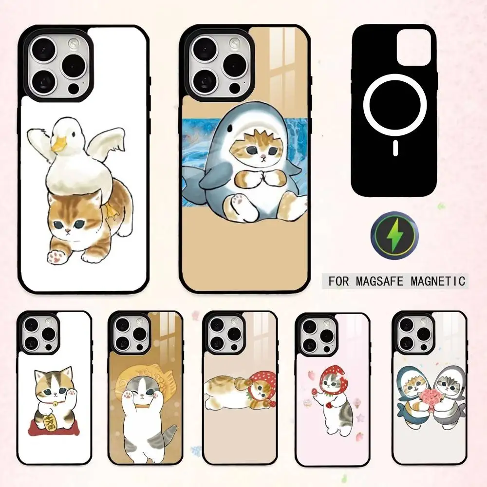 

Lovely M-Mofusands C-Cat Phone Case For iPhone17,16,15,14,13,12,11 Plus,Pro Max Magnetic For Magsafe Wireless Charging