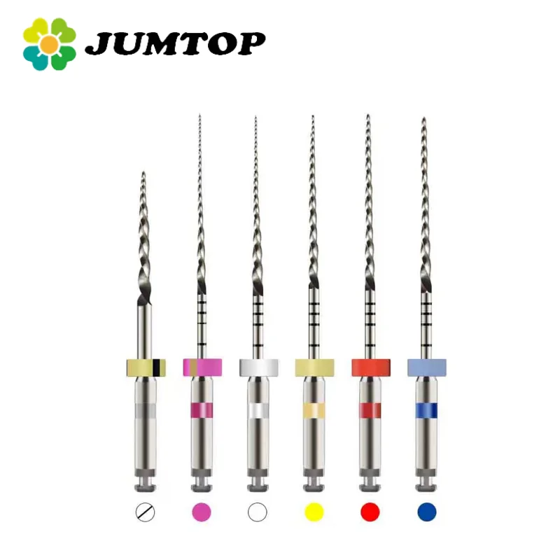 

JUMTOP Dental Endo Rotary Files SOCO PLUS 6Pcs Flexible NiTi Root Canal File Dentist Tools Endodontic Files