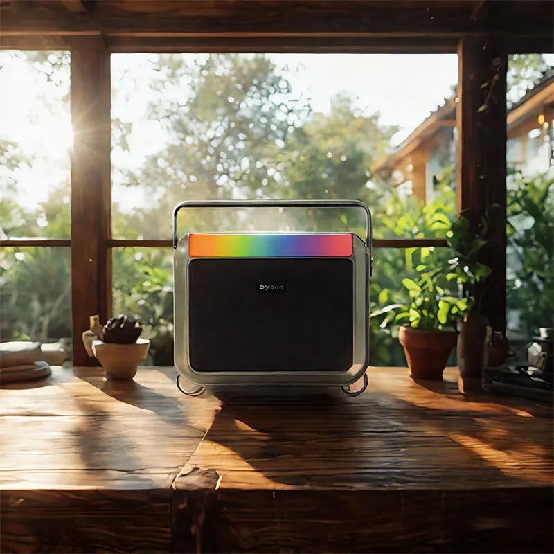 120W Bluetooth Speaker Portable Karaoke Bass with Dual Microphone Atmosphere Light HIFI Waterproof Boombox