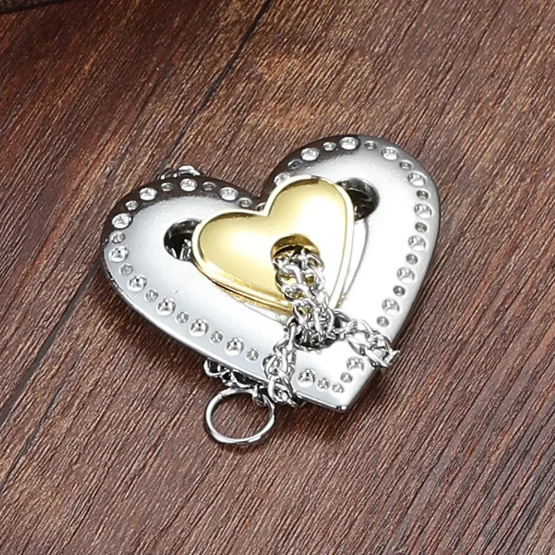 لغز قفل سلسلة على شكل قلب مزدوج للبالغين والأطفال ، ألعاب فتح ، معدن العقل ، ألعاب الذكاء ثلاثية الأبعاد ، دعابة الدماغ