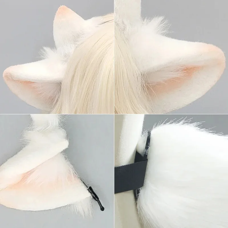 

CyPlush повязка на голову с овечьими ушками, пушистый овечий хвост, меховой костюм в виде животного, Comic-con, реквизит для косплея, вечерние повязки для ролевых игр, аксессуары для волос