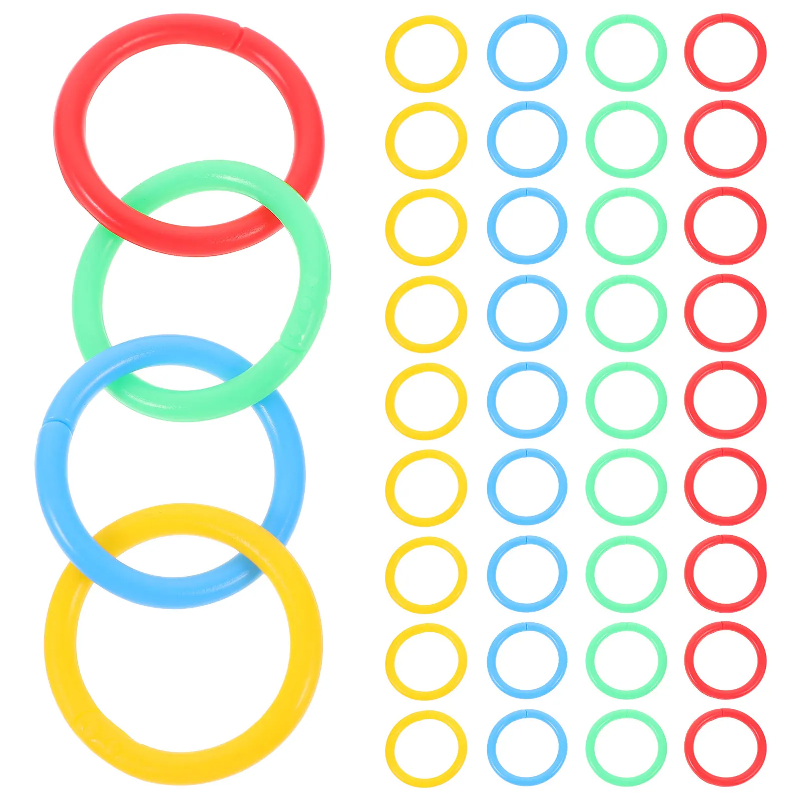 

40 Pcs Colorful Plastic Book Circle Colored Rings Flexible Binding Binder Loose Leaf