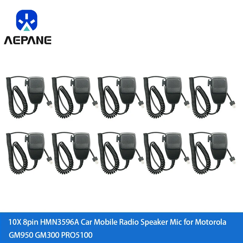 

10X 8pin HMN3596A Car Mobile Radio Speaker Mic for Motorola GM950 GM300 PRO5100