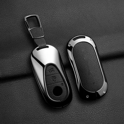 Zinc Alloy Car Key Case Cover For Mercedes Benz C E C200L GLC260L E300L GLB EQE GLC300L 2023-2024 Protector Keychain Accessorie