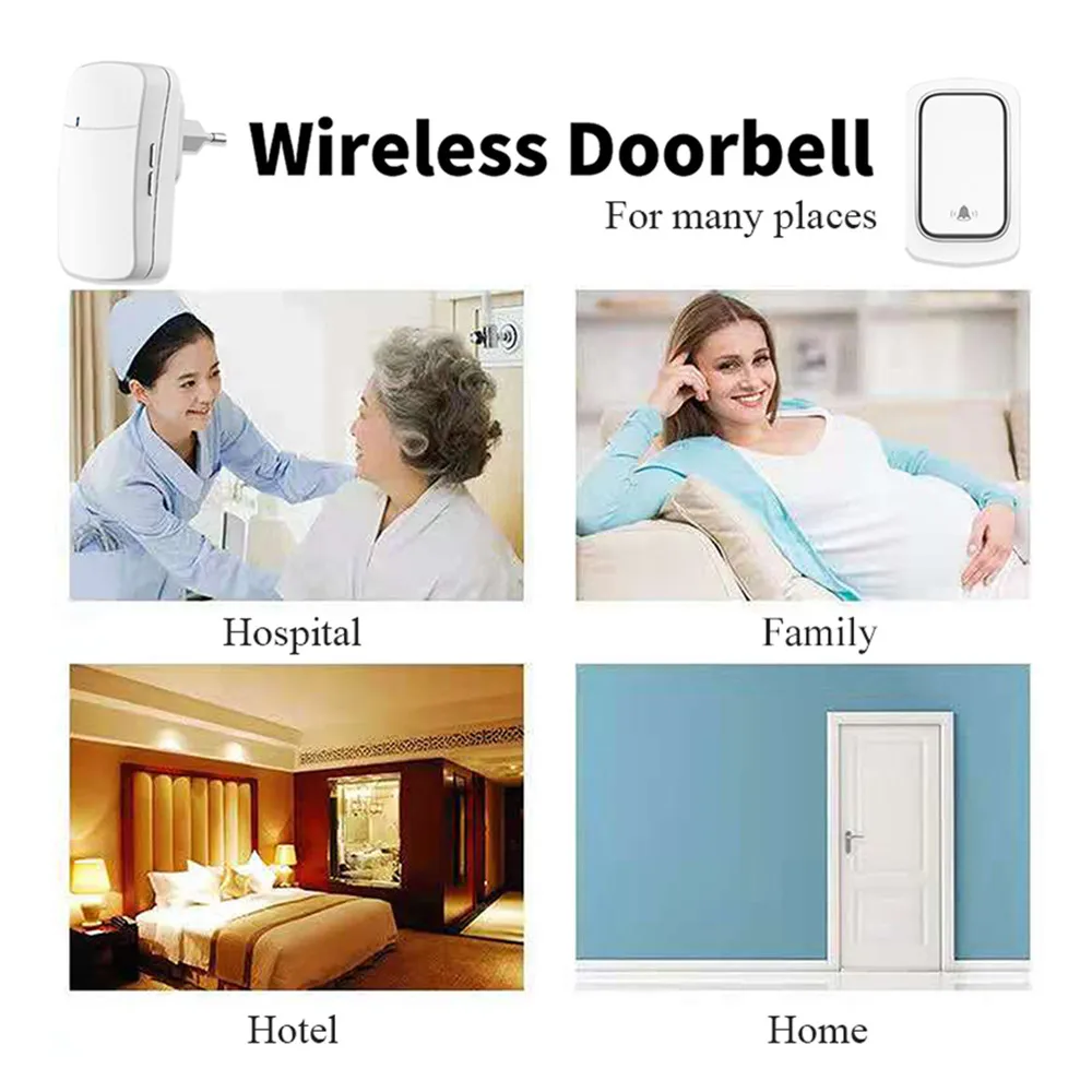 Self powered wireless doorbell waterproof outdoor self generating button Home doorbell Hotel hotel doorbell