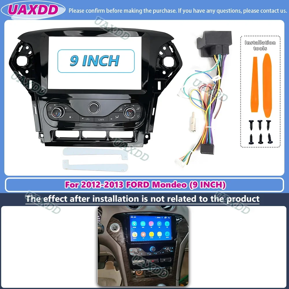 Autoradio Android pour Ford Mondeo, GPS, CD, MP5, lecteur stéréo, unité principale 2 Din, installation du cadre du tableau de bord, 9 pouces, 2012-2013