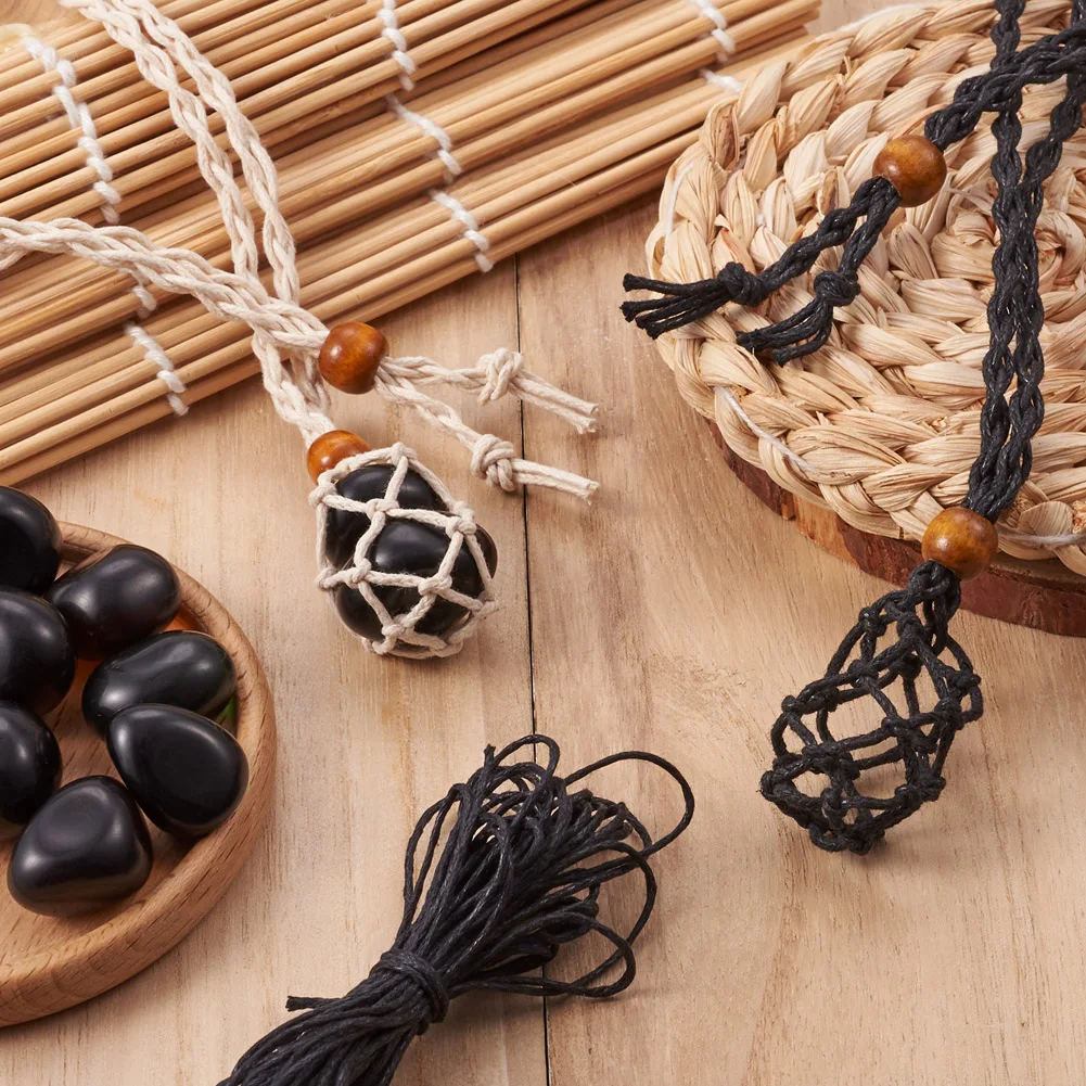 Kissitty DIY Stone Beads Braided Bracelet Necklace Making Kit With Waxed Cotton Thread Cords for Bracelet Neckalce Jewelry