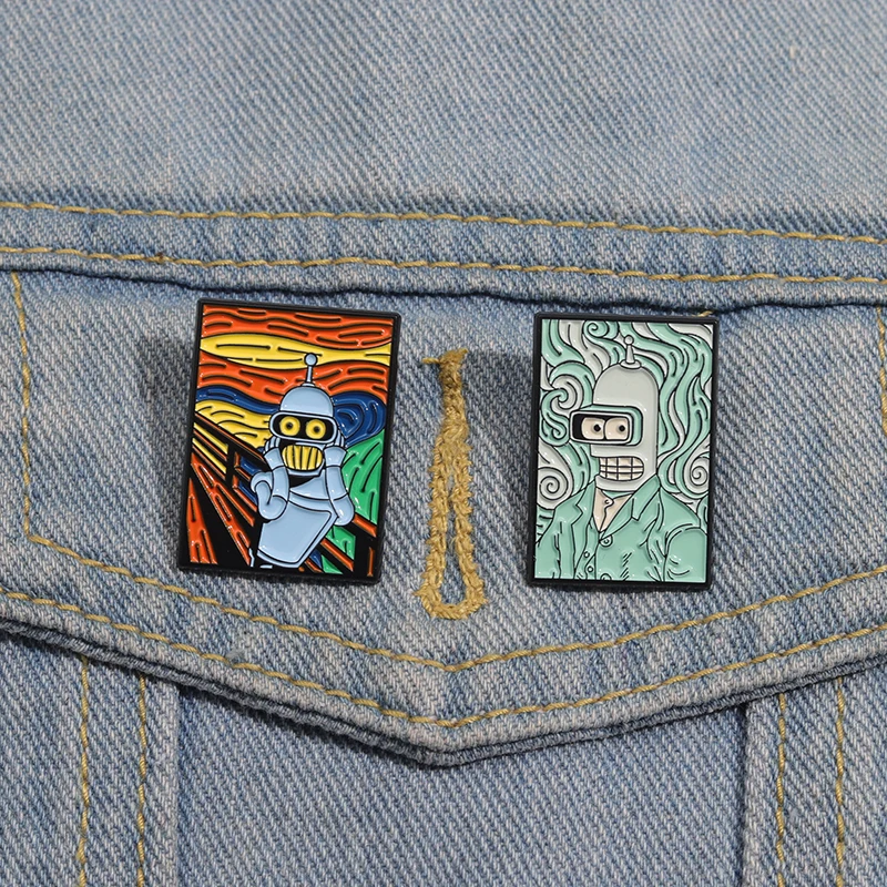 American Comedy Comics Enamel Pins Cartoon Animated Films Metal Brooches Lapel Badge Backpack Accessories Gift for Kids Friends